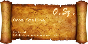 Oros Szelina névjegykártya